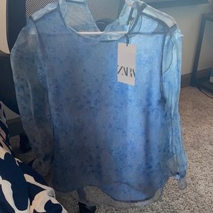 Zara blue blouse